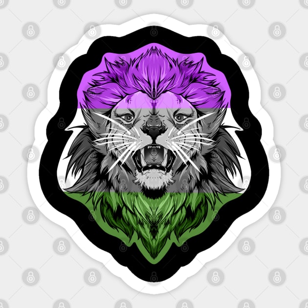 illustrated LION PRIDE series (gender queer pride flag) Sticker by illustratelaw